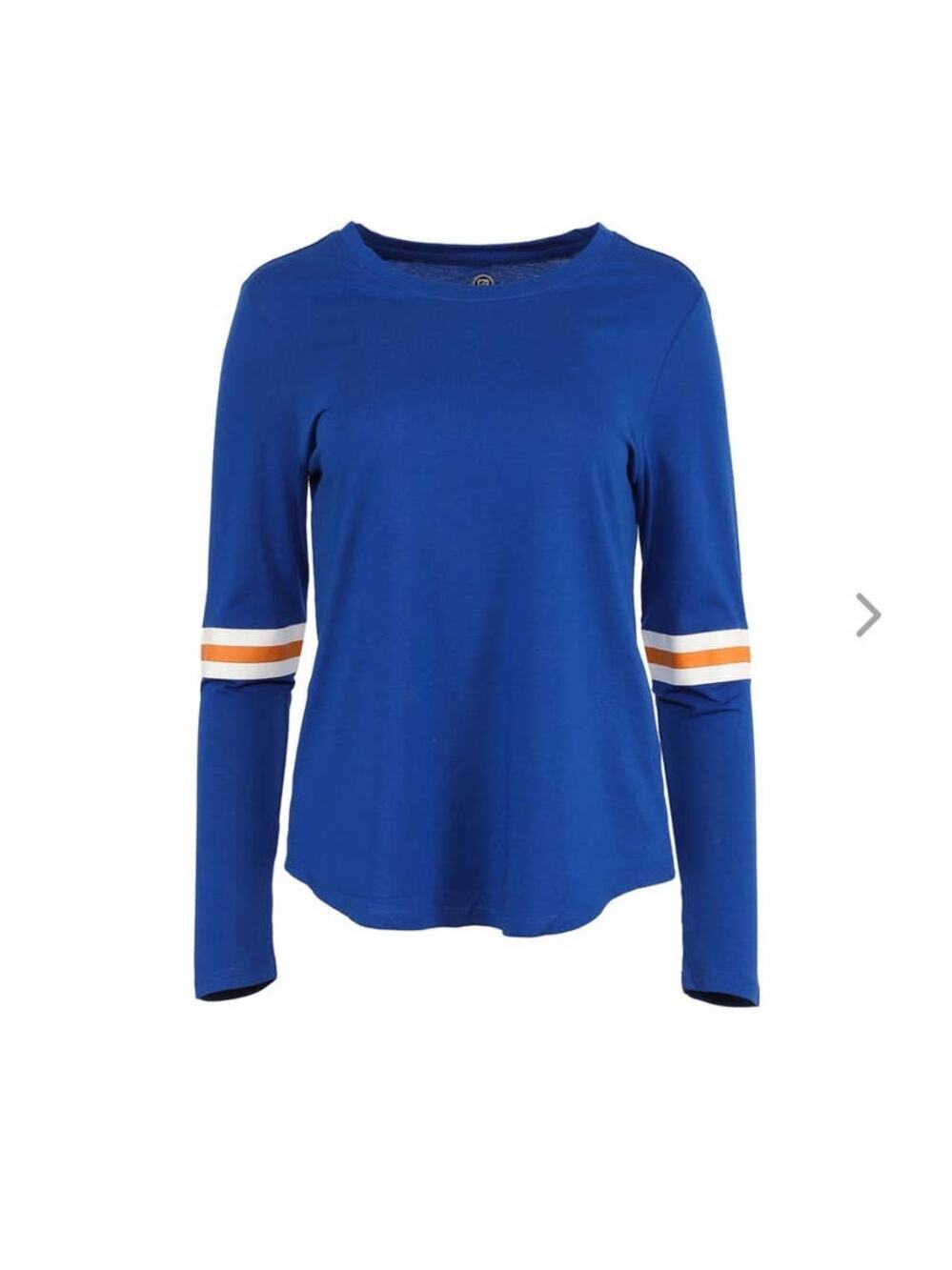 NEW NHL Blue Orange White Cotton Long Sleeve Tee shirt - SMALL